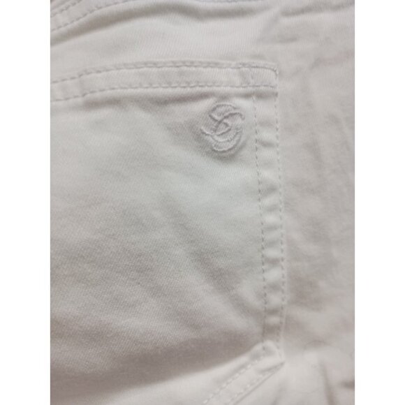 Susan Graver Womens Cropped Jeans Sz 10 White Straight Leg Pull On Resort - Picture 4 of 10